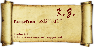 Kempfner Zénó névjegykártya